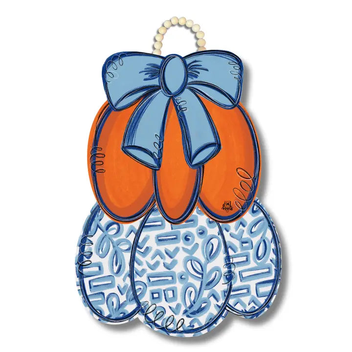 PREORDER Chinoiserie Pumpkin Door Hanger