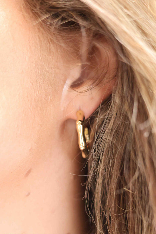 Mini Bamboo Gold Hoops