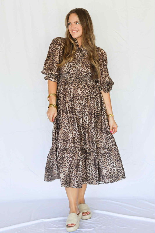 Golden Spots Midi Dress